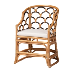 bali & pari Veneto Natural Rattan Dining Chair with Scalloped Back